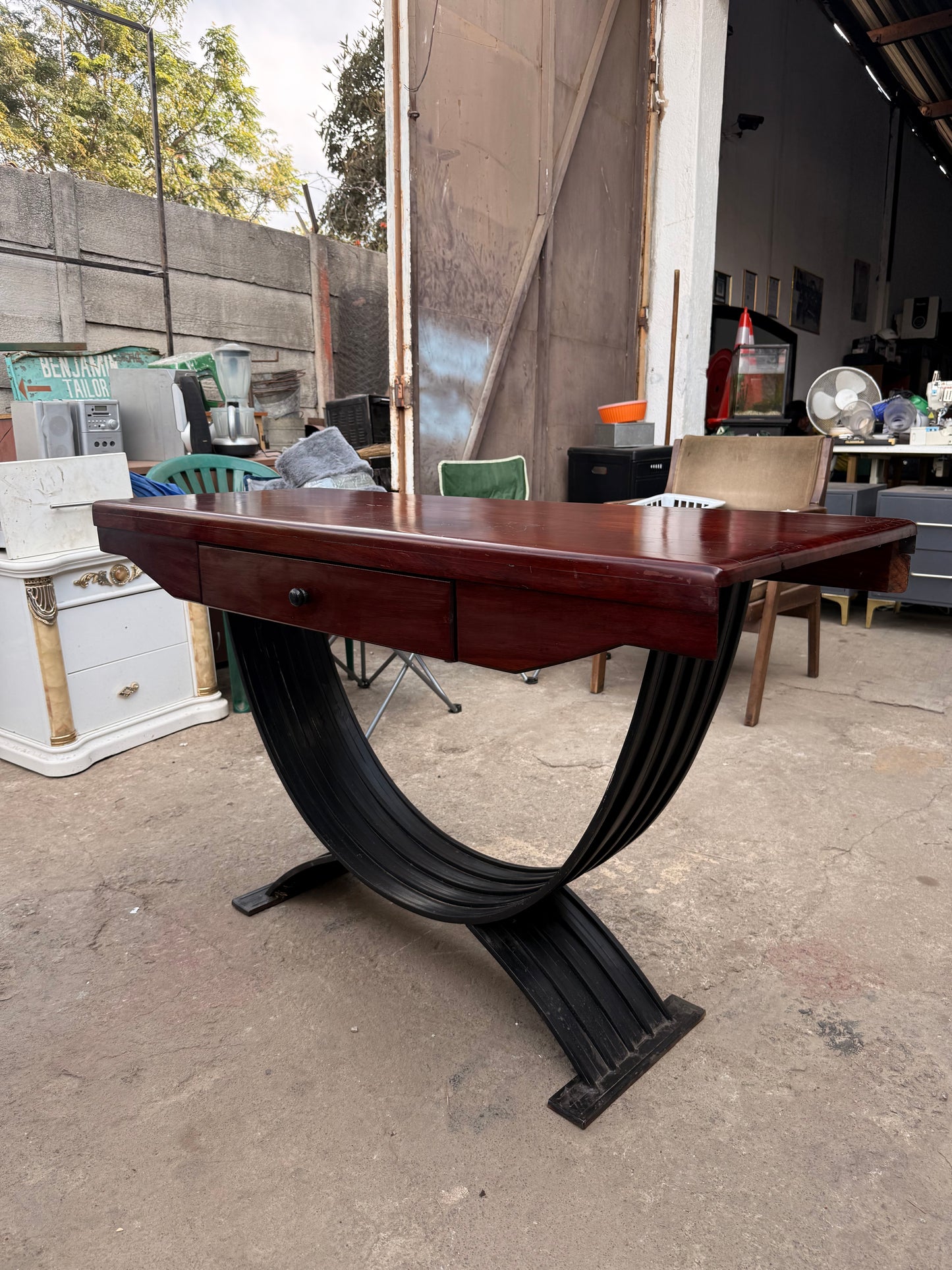 8 Sitter Teak Table With 8 Chairs and Console