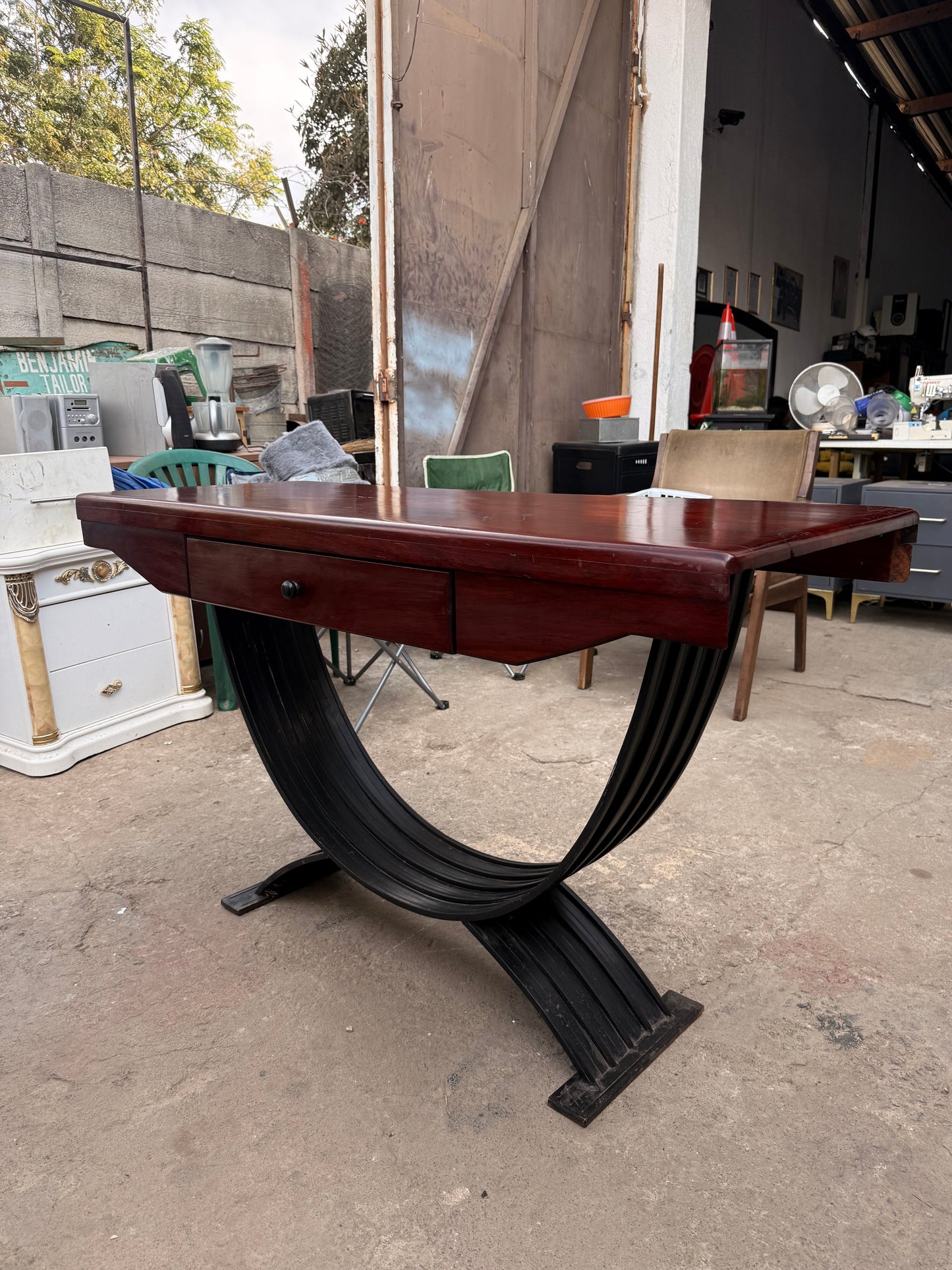 8 Sitter Teak Table With 8 Chairs and Console