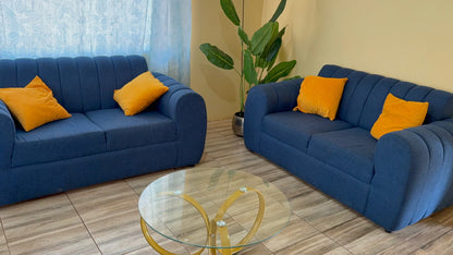 Modern Navy-Blue Couch Set